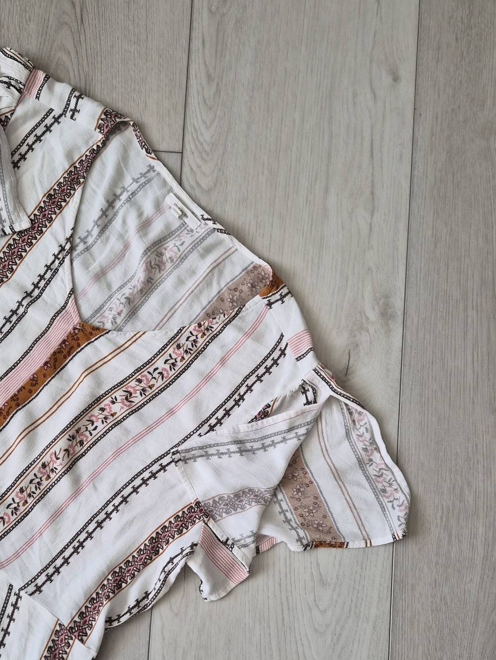Maurices White Top with Pink and Brown Stripes - Picture 7 of 11
